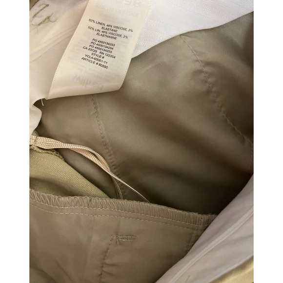 Aritzia Wilfred Trieste Linen Blend Pants Women Size 00 Beige Olive NEW - Picture 11 of 12
